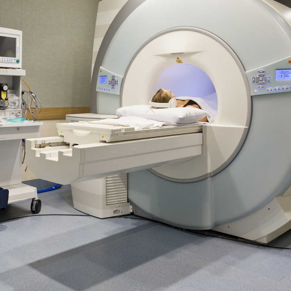 Medical patient entering MRI machine