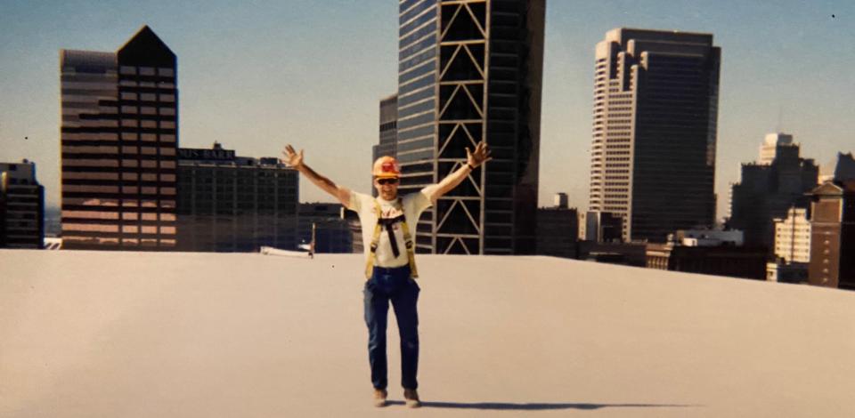 Sean Schuyler standing on top of the Dome at America's Center in St. Louis, Missouri