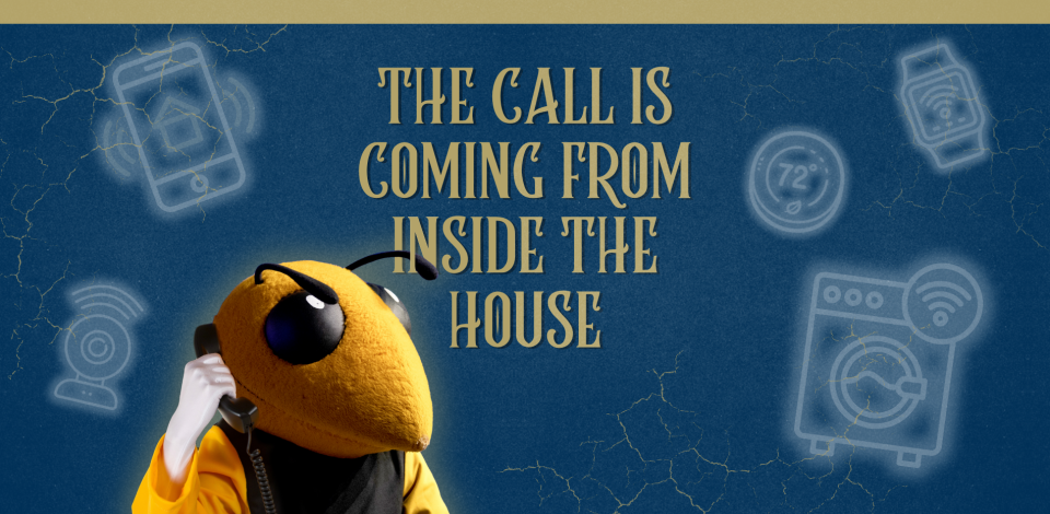 Buzz on the phone with text reading "The call is coming from inside the house"