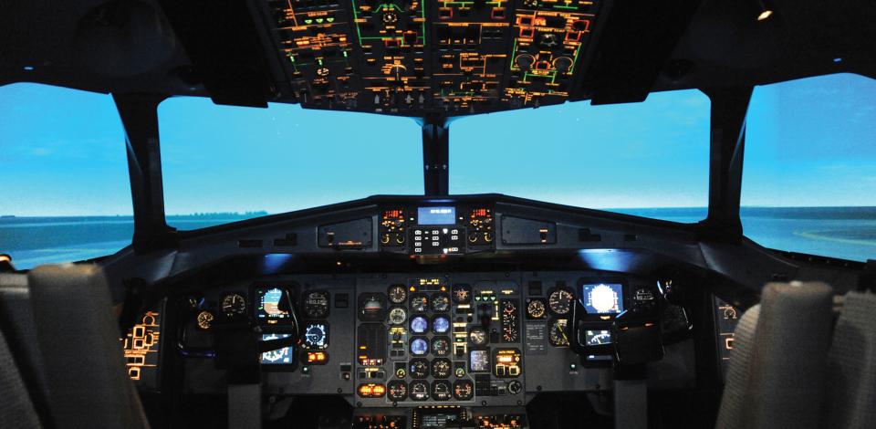Shot of a plane control panel