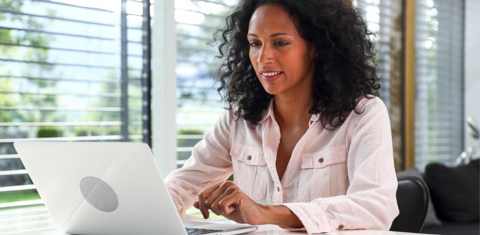 Female learner working on computer