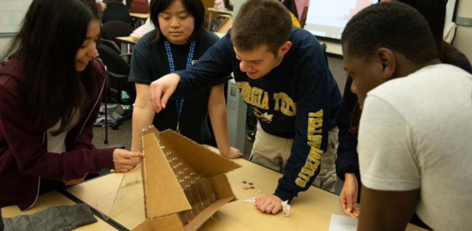 Georgia Tech EXCEL students participating in experiential learning activity in classroom