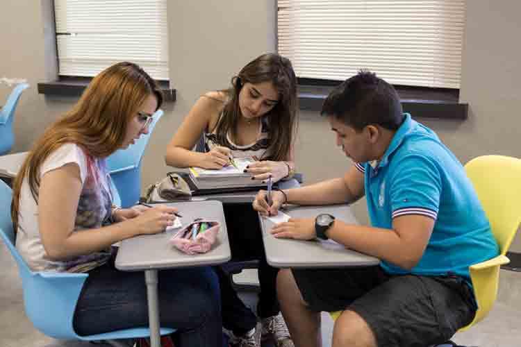 English as a Second Language learners collaborating in classroom