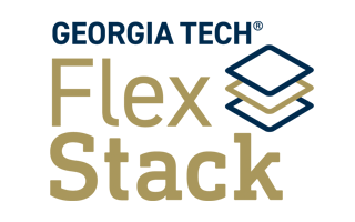 FlexStack with three stacked diamonds to the right in gold and navy.
